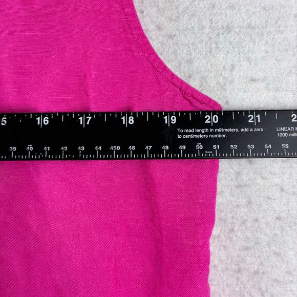 Vintage Notations Sleeveless Top Women's XL Pink Embroidered Eyelet Floral Linen - Picture 3 of 8